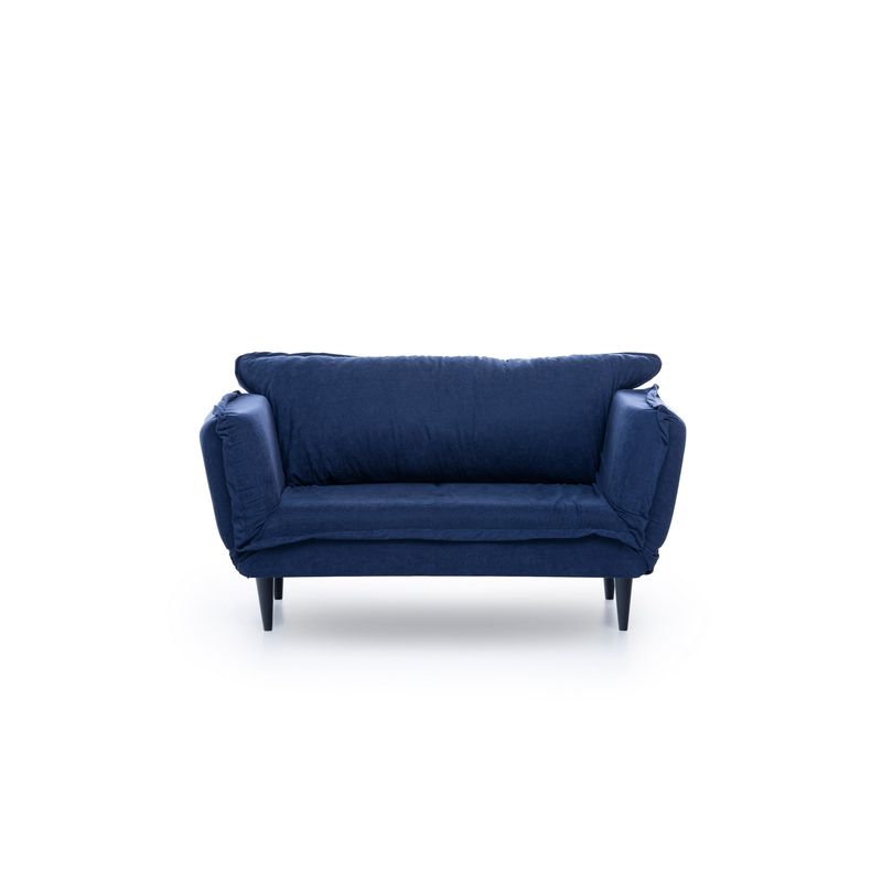 Casa si Gradina - Mobilier - Canapele si coltare - Canapele - Canapea extensibila, Hanah Home, stofa in, albastru marin, 200x70 cm - Infinity.ro