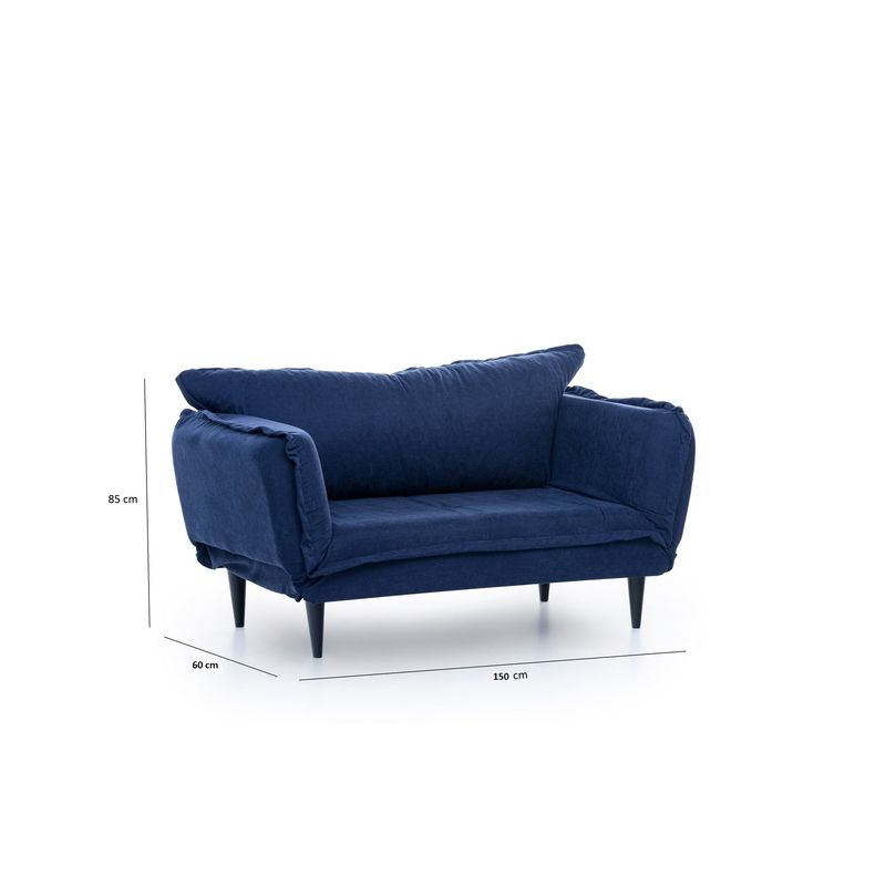 Casa si Gradina - Mobilier - Canapele si coltare - Canapele - Canapea extensibila, Hanah Home, stofa in, albastru marin, 200x70 cm - Infinity.ro