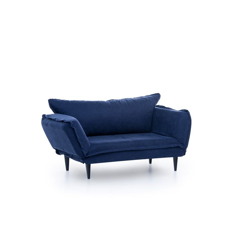 Casa si Gradina - Mobilier - Canapele si coltare - Canapele - Canapea extensibila, Hanah Home, stofa in, albastru marin, 200x70 cm - Infinity.ro