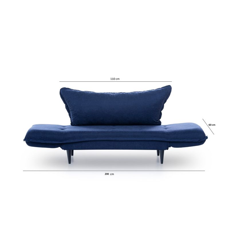 Casa si Gradina - Mobilier - Canapele si coltare - Canapele - Canapea extensibila, Hanah Home, stofa in, albastru marin, 200x70 cm - Infinity.ro