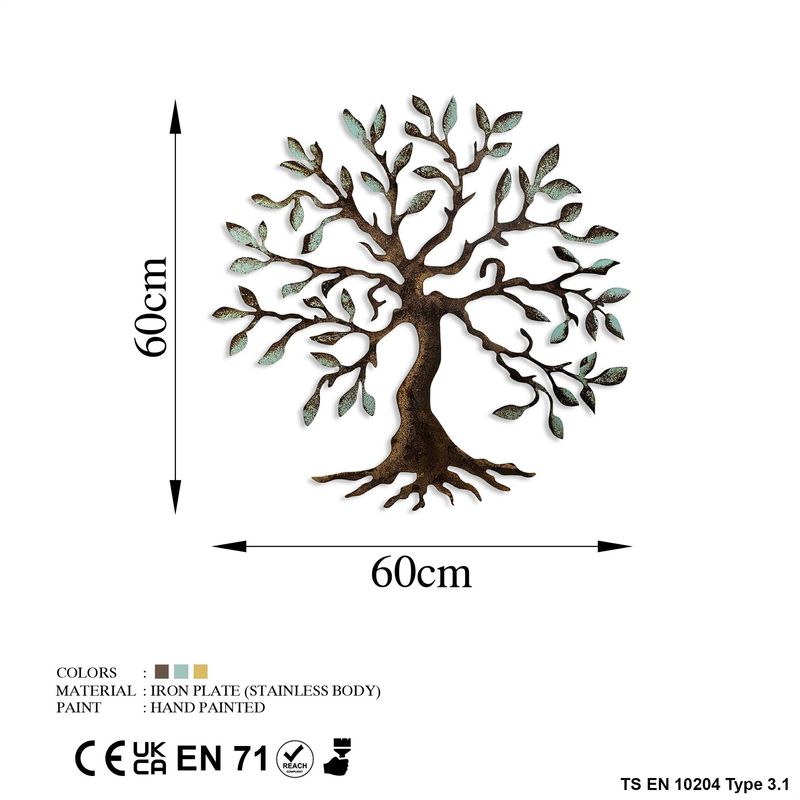 Casa si Gradina - Decoratiuni - Decoratiuni perete - Accesoriu decorativ de perete, Wallxpert, metal, multicolor, 60x60 cm, 891TNL2427 - Infinity.ro