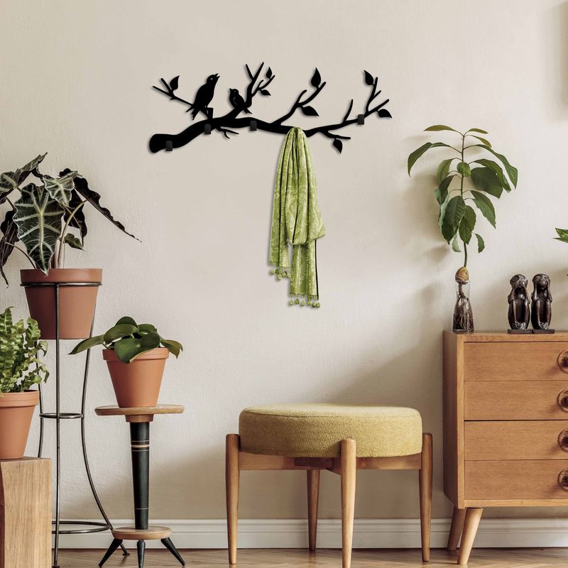 Casa si Gradina - Mobilier - Organizare si depozitare - Cuiere - Cuiere de perete, Wallxpert, metal, negru, 67x27x2 cm - Infinity.ro