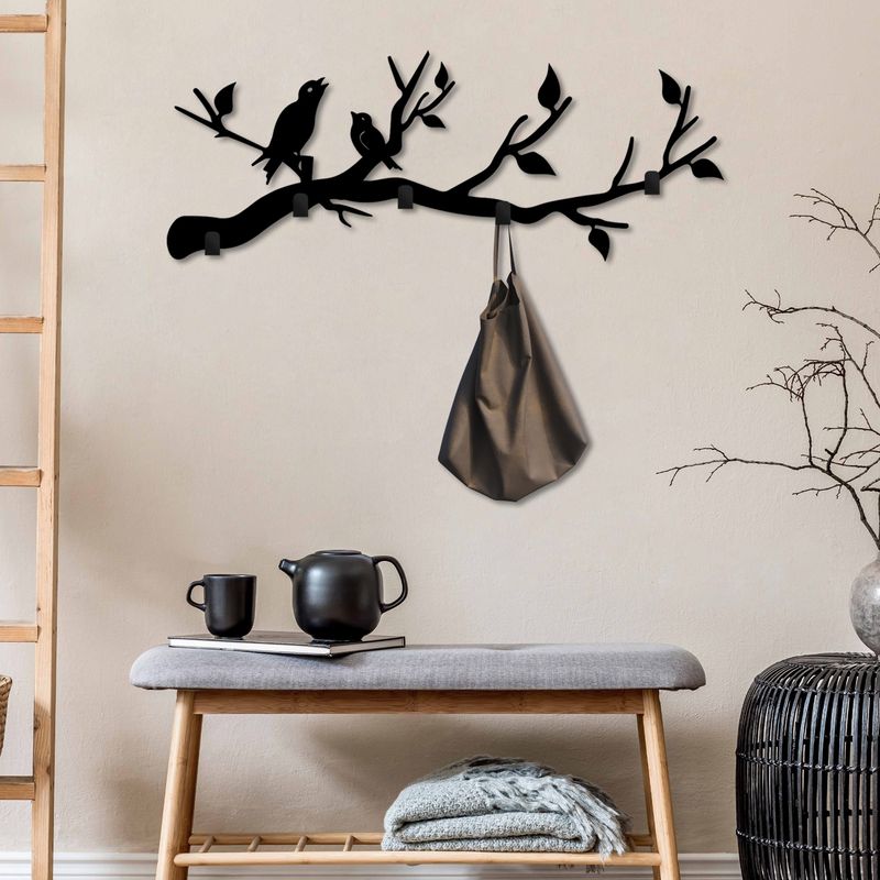 Casa si Gradina - Mobilier - Organizare si depozitare - Cuiere - Cuiere de perete, Wallxpert, metal, negru, 67x27x2 cm - Infinity.ro