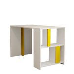 Casa si Gradina - Mobilier - Mese si birouri - Birouri - Birou de studiu, Hanah Home, pal melaminat, alb si galben, 120x60x75.4 cm - Infinity.ro