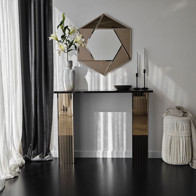 Casa si Gradina - Mobilier - Comode si corpuri - Comode - Comoda, Hanah Home, pal melaminat, bronz, 105x34x80 cm, 552NOS2484 - Infinity.ro