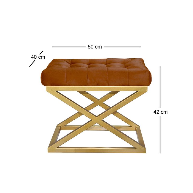 Casa si Gradina - Mobilier - Scaune si fotolii - Tabureti - Puf, Atelier Del Sofa, metal, auriu teracota, 42x50x40 cm - Infinity.ro