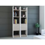 Casa si Gradina - Mobilier - Biblioteci si rafturi - Biblioteci - Biblioteca, Hanah Home, pal melaminat, alb si cordoba, 66.2x29.5x150 cm - Infinity.ro