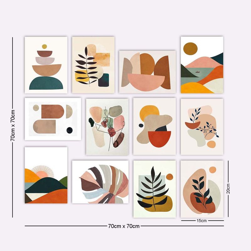 Casa si Gradina - Decoratiuni - Tablouri - Set tablouri decorative, Wallxpert, mdf, multicolor, 20x15 cm, 12 piese, 364LUL1232 - Infinity.ro