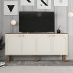 Casa si Gradina - Mobilier - Comode si corpuri - Console - Consola, Hanah Home, pal melaminat, crem, 180x84x35 cm - Infinity.ro