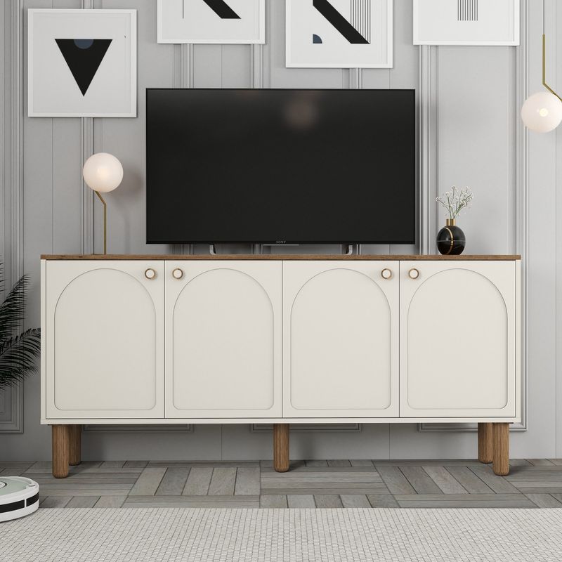 Casa si Gradina - Mobilier - Comode si corpuri - Console - Consola, Hanah Home, pal melaminat, crem, 180x84x35 cm - Infinity.ro