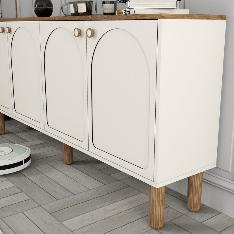 Casa si Gradina - Mobilier - Comode si corpuri - Console - Consola, Hanah Home, pal melaminat, crem, 180x84x35 cm - Infinity.ro