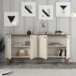 Casa si Gradina - Mobilier - Comode si corpuri - Console - Consola, Hanah Home, pal melaminat, crem, 180x84x35 cm - Infinity.ro
