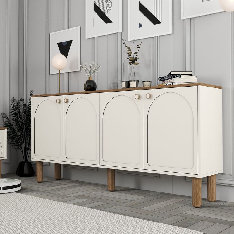 Casa si Gradina - Mobilier - Comode si corpuri - Console - Consola, Hanah Home, pal melaminat, crem, 180x84x35 cm - Infinity.ro