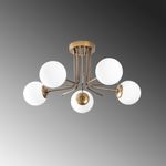 Casa si Gradina - Corpuri si surse de iluminat - Lustre si pendule - Candelabru, Opviq, fier, auriu alb, 80x80x34 cm - Infinity.ro