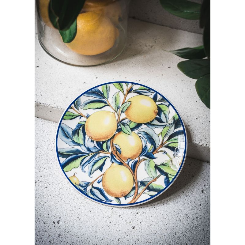 Casa si Gradina - Bucatarie si vesela - Vesela si tacamuri - Vesela desert - Set farfurii desert, Hermia, ceramica, galben, 19x19x2 cm, 6 piese, 280TMA2208 - Infinity.ro