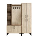Casa si Gradina - Mobilier - Organizare si depozitare - Cuiere - Cuier, Hanah Home, pal melaminat, nuc si travertin, 150x35x200 cm - Infinity.ro