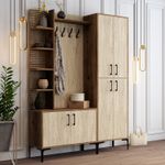 Casa si Gradina - Mobilier - Organizare si depozitare - Cuiere - Cuier, Hanah Home, pal melaminat, nuc si travertin, 150x35x200 cm - Infinity.ro