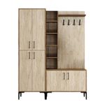 Casa si Gradina - Mobilier - Organizare si depozitare - Cuiere - Cuier, Hanah Home, pal melaminat, nuc si travertin, 150x35x200 cm - Infinity.ro
