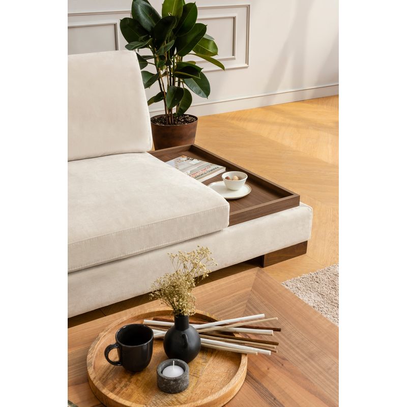 Casa si Gradina - Mobilier - Canapele si coltare - Coltare - Coltar, Hanah Home, lemn fag si pal, bej, 193x313x97 cm - Infinity.ro