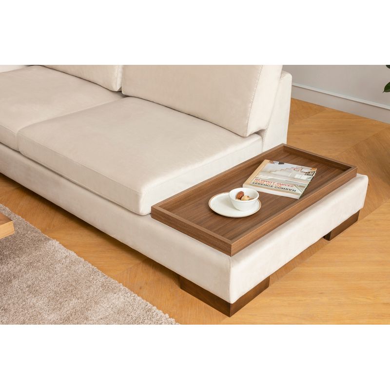 Casa si Gradina - Mobilier - Canapele si coltare - Coltare - Coltar, Hanah Home, lemn fag si pal, bej, 193x313x97 cm - Infinity.ro