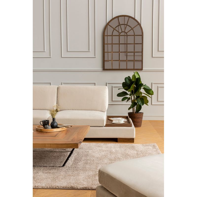 Casa si Gradina - Mobilier - Canapele si coltare - Coltare - Coltar, Hanah Home, lemn fag si pal, bej, 193x313x97 cm - Infinity.ro