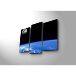 Casa si Gradina - Electrice - Tablouri electrice si accesorii - Tablou canvas decorativ cu led, Wallxpert, multicolor, panza piele de caprioara, 66x45 cm, 3 piese, 254LED4287 - Infinity.ro