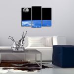 Casa si Gradina - Electrice - Tablouri electrice si accesorii - Tablou canvas decorativ cu led, Wallxpert, multicolor, panza piele de caprioara, 66x45 cm, 3 piese, 254LED4287 - Infinity.ro