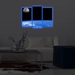 Casa si Gradina - Electrice - Tablouri electrice si accesorii - Tablou canvas decorativ cu led, Wallxpert, multicolor, panza piele de caprioara, 66x45 cm, 3 piese, 254LED4287 - Infinity.ro