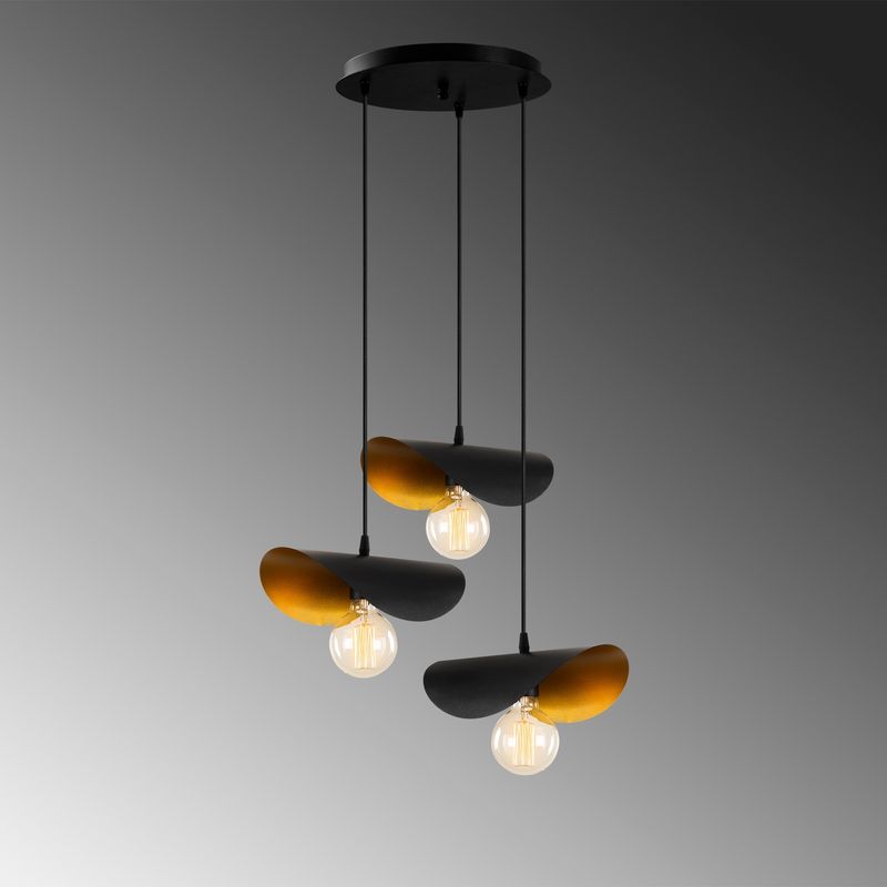Casa si Gradina - Corpuri si surse de iluminat - Lustre si pendule - Lustra, Opviq, fier, negru auriu, 45x106 cm - Infinity.ro