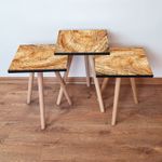 Casa si Gradina - Mobilier - Mese si birouri - Masute de cafea - Set masute de cafea, Hanah Home, mdf, camel, 35x35x52 cm, 481LNA2959 - Infinity.ro