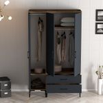 Casa si Gradina - Mobilier - Dulapuri si sifoniere - Sifoniere - Sifonier, Hanah Home, pal melaminat, nuc si antracit, 120x47.5x201.4 cm, 845HCT5459 - Infinity.ro