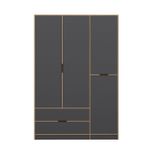 Casa si Gradina - Mobilier - Dulapuri si sifoniere - Sifoniere - Sifonier, Hanah Home, pal melaminat, antracit si dore, 140x52x208 cm - Infinity.ro