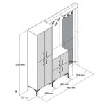 Casa si Gradina - Mobilier - Organizare si depozitare - Cuiere - Cuier, Hanah Home, panou aglomerat melaminat, nuc si alb, 180x35x200 cm - Infinity.ro