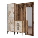 Casa si Gradina - Mobilier - Organizare si depozitare - Cuiere - Cuier, Hanah Home, panou aglomerat melaminat, nuc si alb, 180x35x200 cm - Infinity.ro