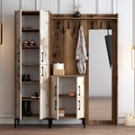 Casa si Gradina - Mobilier - Organizare si depozitare - Cuiere - Cuier, Hanah Home, panou aglomerat melaminat, nuc si alb, 180x35x200 cm - Infinity.ro