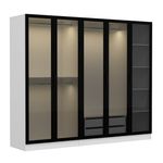 Casa si Gradina - Mobilier - Dulapuri si sifoniere - Sifoniere - Sifonier, Hanah Home, pal melaminat, alb negru, 225x52x210 cm - Infinity.ro