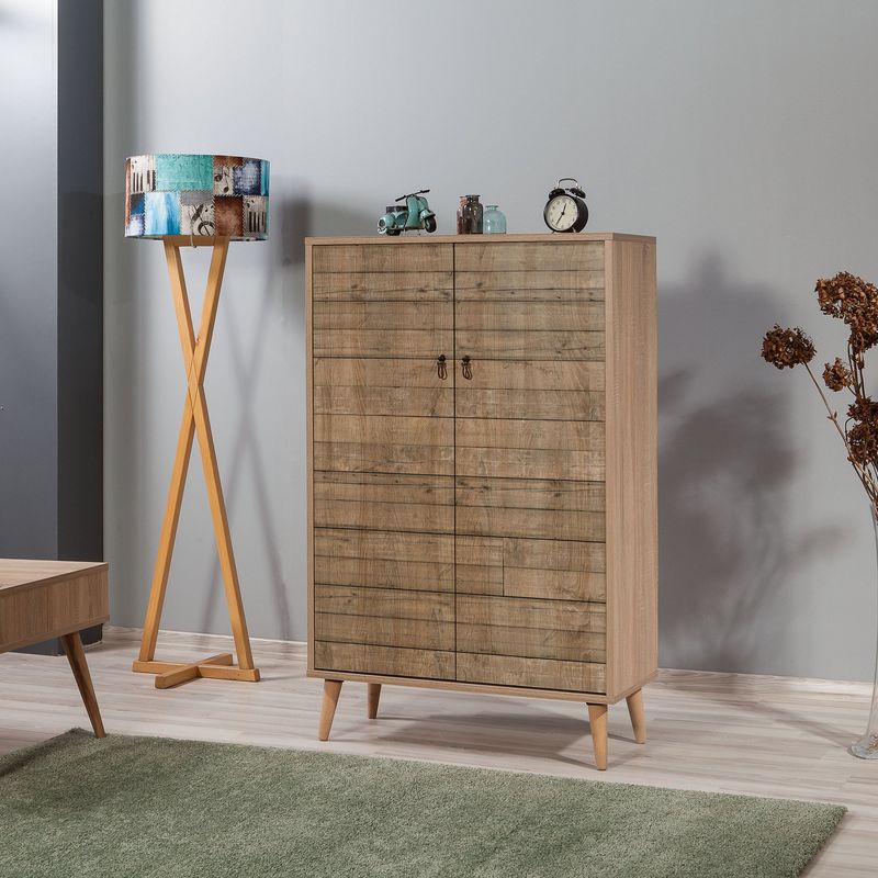Casa si Gradina - Mobilier - Dulapuri si sifoniere - Dulapuri - Dulap multifunctional, Hanah Home, pal melaminat, stejar sonoma, 80x36x127 cm, 863SPH3928 - Infinity.ro