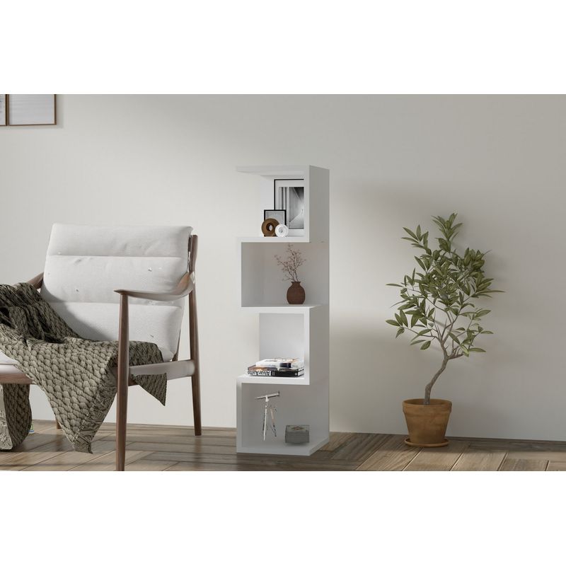 Casa si Gradina - Mobilier - Biblioteci si rafturi - Biblioteci - Biblioteca, Hanah Home, pal melaminat, alb, 25x27x95 cm - Infinity.ro