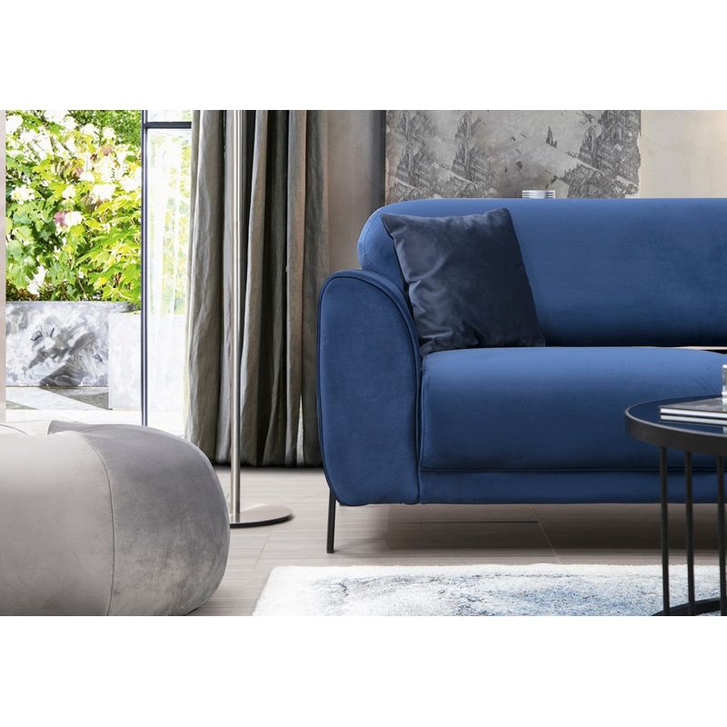 Casa si Gradina - Mobilier - Canapele si coltare - Coltare - Coltar extensibil, Hanah Home, lemn fag si panouri aglomerate, albastru marin, 287x169x96 cm - Infinity.ro