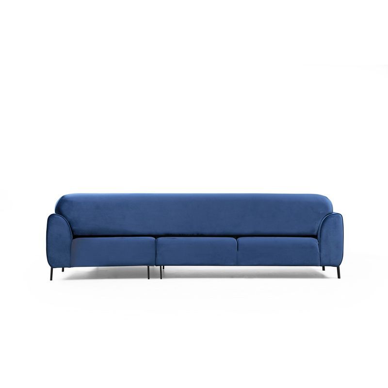 Casa si Gradina - Mobilier - Canapele si coltare - Coltare - Coltar extensibil, Hanah Home, lemn fag si panouri aglomerate, albastru marin, 287x169x96 cm - Infinity.ro