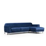 Casa si Gradina - Mobilier - Canapele si coltare - Coltare - Coltar extensibil, Hanah Home, lemn fag si panouri aglomerate, albastru marin, 287x169x96 cm - Infinity.ro