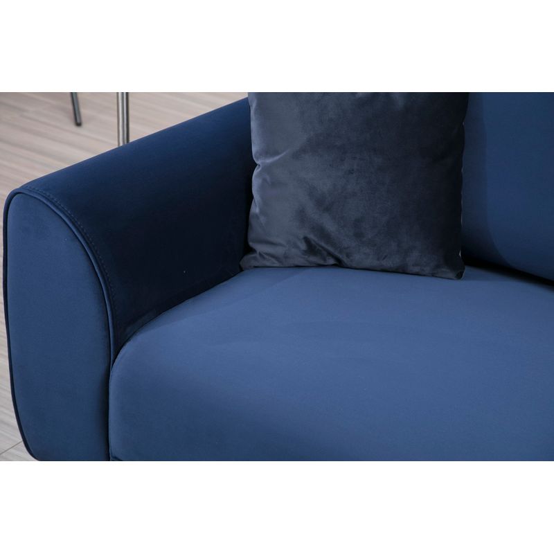 Casa si Gradina - Mobilier - Canapele si coltare - Coltare - Coltar extensibil, Hanah Home, lemn fag si panouri aglomerate, albastru marin, 287x169x96 cm - Infinity.ro