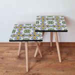 Casa si Gradina - Mobilier - Mese si birouri - Masute de cafea - Set masute cuib, Hanah Home, mdf, multicolor, 35x35x47 cm, picioare lemn fag, 481LNA2538 - Infinity.ro