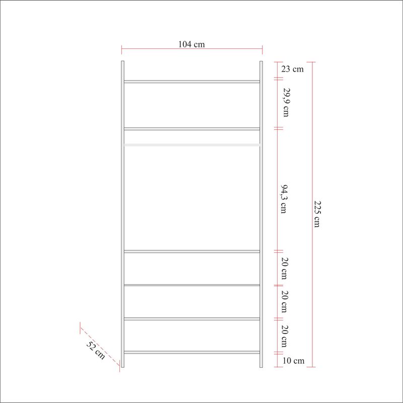 Casa si Gradina - Mobilier - Dulapuri si sifoniere - Sifoniere - Sifonier, Hanah Home, pal melaminat, pin atlantic, 104x52x225 cm, 863SPH5414 - Infinity.ro