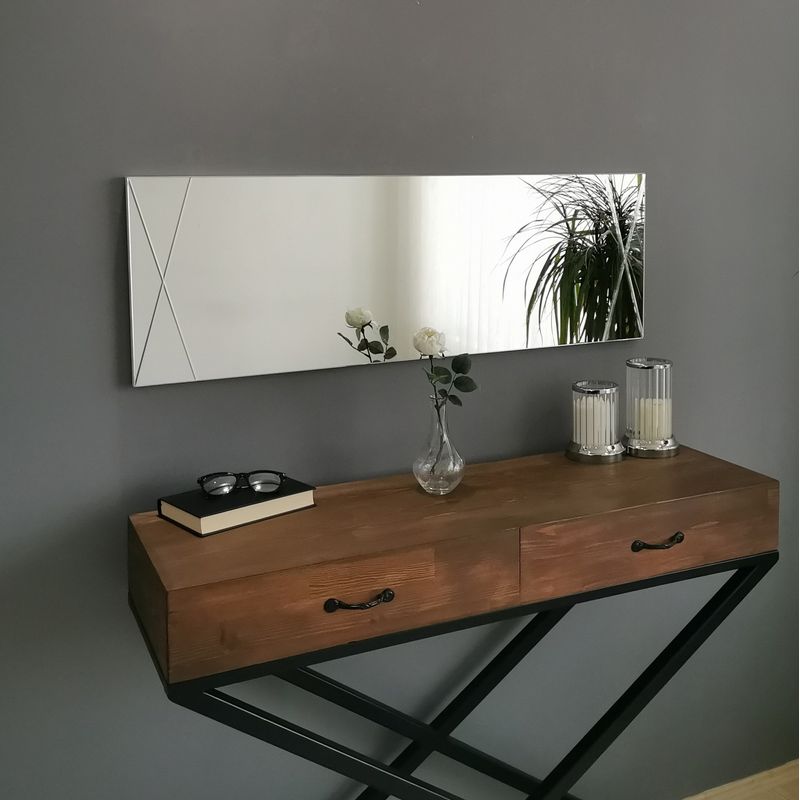 Casa si Gradina - Decoratiuni - Oglinzi - Oglinda, Hanah Home, mdf, argintiu, 35x105 cm, 552NOS2196 - Infinity.ro