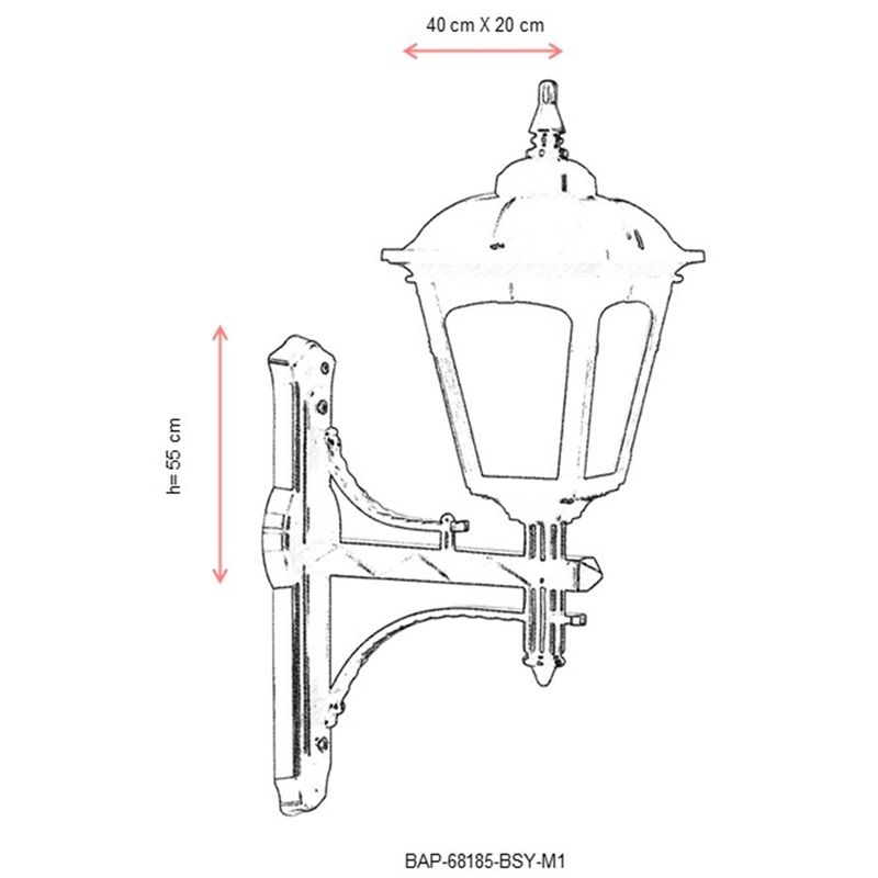 Casa si Gradina - Corpuri si surse de iluminat - Iluminat exterior - Lanterne - Lampa de perete exterior, Opviq, abs, policarbonat, negru, 40x20x55 cm - Infinity.ro