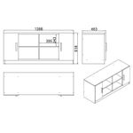 Casa si Gradina - Mobilier - Comode si corpuri - Console - Consola, Hanah Home, panou aglomerat cu melamina, nuc si antracit, 139.8x46.3x61.8 cm - Infinity.ro