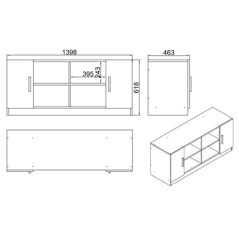 Casa si Gradina - Mobilier - Comode si corpuri - Console - Consola, Hanah Home, panou aglomerat cu melamina, nuc si antracit, 139.8x46.3x61.8 cm - Infinity.ro