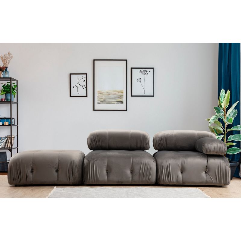 Casa si Gradina - Mobilier - Scaune si fotolii - Fotolii - Fotoliu, Hanah Home, lemn de fag si pal, gri, 95x95x75 cm - Infinity.ro