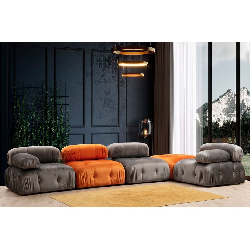 Casa si Gradina - Mobilier - Scaune si fotolii - Fotolii - Fotoliu, Hanah Home, lemn de fag si pal, gri, 95x95x75 cm - Infinity.ro